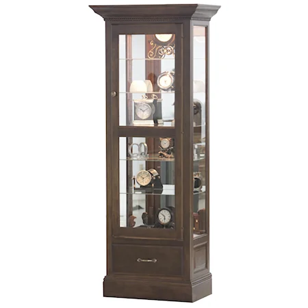 Single Door Curio Cabinet with Drawer